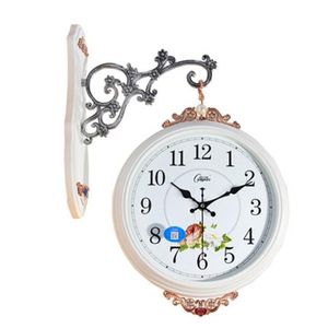 Zegary ścienne duże zegar klasyczny podwójny sypialnia Big Retro Mute European Duvar Saatleri Antique Watch Home Q