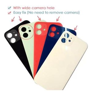 Big Hole Back Glass Housings For iPhone 8 8Plus X XR XS 11 12 13 Pro MAX Battery Rear Cover Housing with sticke Waterproof
