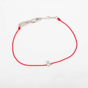Hot Brand Pure 925 Sterling Silver Jewelry Silver Chain Gold Color Rabbit Bracelet Party Wedding Jewelry Thin Red Rope Bracelet