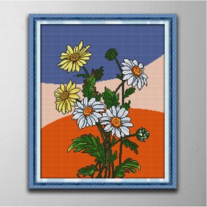 Daisy 7 home decor paintings Handmade Cross Stitch Craft Tools Embroidery Needlework sets counted print on canvas DMC 14CT 11CT