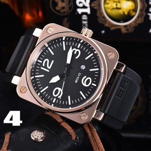 2023 Three Stitches Luxury Mens Watches Quartz Watch Top Luxury Brand Rubber Belt Relogio Men Fashion Accessories High Quality BR Designe 236