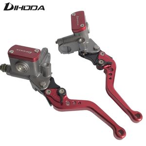 Hamulce motocyklowe 1 Dźwignia para Regulowany uchwyt Hydrauliczny pompa hamulcowa Tłupka 14 mm Master Cylinder do wyścigów