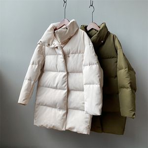 Jaqueta de inverno Mulheres Casual poliéster único breasted 3 cor sólida acolchoado casaco quente mujer parkas outono vestuário womens 210204