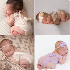 Kapaklar Şapka Bebek Kız Dantel Ruffled Romper Toddler Bebek Tulum Kek Smash Kıyafet 1. Doğum Günü Po Sahne Çekim