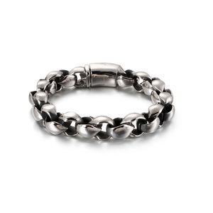 Bracciale a catena a maglie solide lucide in acciaio inossidabile 316L lucido per uomo Ragazzo Padre Marito Regali 81g Peso 12mm 8.8 ''