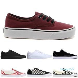 van Old Skool Canvas Skor Herr Dam Trippel Vit Svart Röd Rosa Mode Slip on Skateboard Sports Sneakers