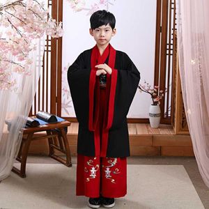 Set di abbigliamento Ragazzo Hanfu Robe Costumi tradizionali cinesi Antico retrò Tang Anno Abito Danza Cheongsam Kimono Panno per bambini