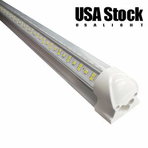 V-Shaped 2FT 4FT 6FT 8FT Cooler Door LED-rör T8 Integrerad butiksljus 144W V-ShanPD 4 6 Row Lighting Fixture Linkbart ljus lager i Los Angeles USAlt