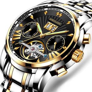 POEDAGAR Casual Mens Watches Top Brand Luxury Automatic Mechanical Business Watch Men Waterproof Reloj Hombres Tourbillon Q0902
