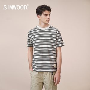 Verão 100% algodão listrado t-shirt unisex homens mulheres casuais breton top de alta qualidade oversize tshirt sk170455 210714