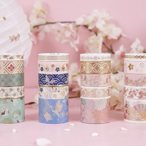 Confezione regalo 20 pezzi/set Nastro Washi in lamina d'oro Glitter Set adesivo adesivo fai da te Scrapbooking Etichetta adesiva Cancelleria giapponese