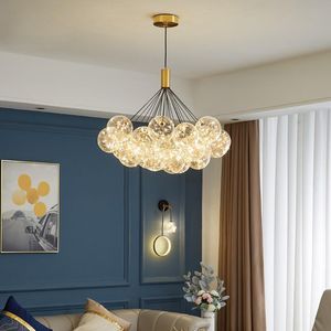 Lampadari Soggiorno Lampadario Stella stellata Lampada da ristorante nordica Ragazza romantica Lampadario a forma di bolla di vetro Appeso Cura degli occhi