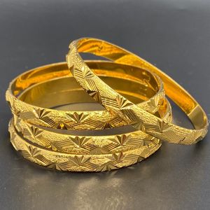 Bangle 24k Kleur Koperen Sieraden Ethiopische Gouden Armbanden Europa Dubai Bangles Voor Vrouwen Saudi Arabië Afrikaanse Meisjes Bruiloft Bruids Gift