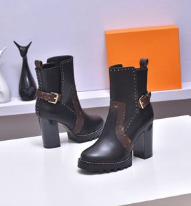 New Desert Boot Star Trail Boot Boots Mulheres 100% Impressão de Couro Genuíno Luxo Sapatos de Inverno Martin Botas Tamanho US4.5-11