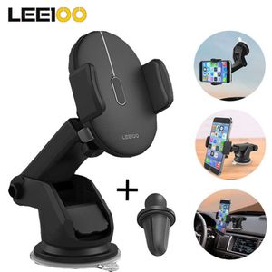 Locking Adjustable Automatically Phone Holder Mount Windshield Co-pilot Universal Car Phone Bracket Auto Interior Accessories