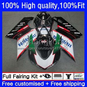 Fairings de injeção para Ducati 848R 1098R 1198R 848 1098 1198 s preto verde r carroçaria 14No.6 848S 1098 07 08 09 10 11 12 1198 2007 2008 2009 2010 2012 2012 2012 Kit de corpo do OEM