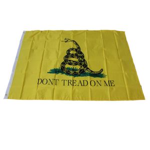 3x5 FT Dont Tread On Me Flag Yellow Rattle Snake Banner Polyester Flags Brass Grommets Party Decoration Customization TR0009