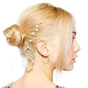 ヘアクリップバレットヨーロッパスタイルダブルチェーンエナメルフラワーヘッドコームバンドアクセサリー女の子向け