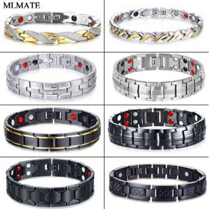 Women Men Health Care Germanium Magnetic Bracelet for Arthritis and Carpal Tunnel Stainless Steel Power Therapy Bracelets Wholes