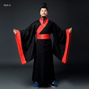 Traditional ethnic clothing hanfu male robe Chinese ancient costumes TV Film performance stage wear Minister's apparel during the Three Kingdoms period