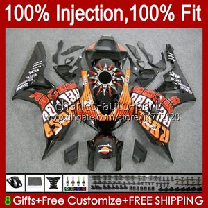 100%Fit Injection mold For HONDA Body CBR 1000 RR CC 1000RR 1000CC 06-07 Bodywork 59No.6 CBR1000 RR CBR1000RR 06 07 CBR1000-RR 2006 2007 OEM Fairing Kit Repsol orange blk