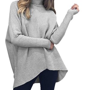 Col Rouler Femme Vinter Vit Turtleneck All-Match Koreansk stil Y2K Loose Casual Strikked Sweater Toppar för kvinnor Full ärm 210604