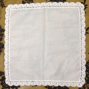 Set of 12 Home Textiles Wedding Handkerchief 3030CM Cotton Ladies Hankies Adults Women Hanky Party Gifts Embroidered Crochet Lace2232v