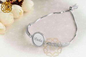 925 sterling silver Turkish women's bracelet inlaid with zircon stone With ability to write the name