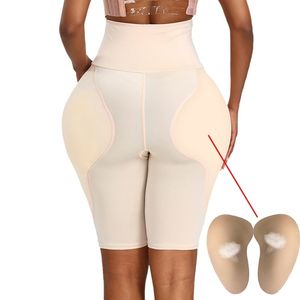 Crossdresser Butt Hip Enhancer Wyściełane Majtki Shaper Silikonowe Podkładki Hip Shemale TransGender Fake Ass Enhancer Bielizna 210305