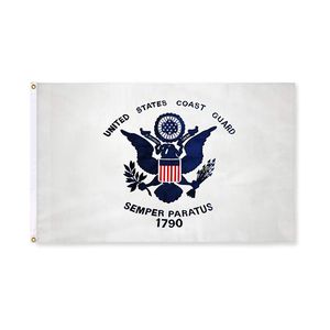 US Coast Guard Flag 3x5ft Niestandardowy Wysokiej Jakości Podwójne Szwy 100D Poliester Festival Gift Indoor Outdoor Drukowane