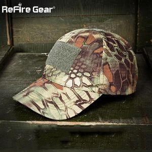 Wholesale combat hats resale online - ReFire Gear Python Camouflage Tactical Baseball Cap Men Adjustable Breathable Snapback Hat Unisex US RU Army Combat Sniper Caps