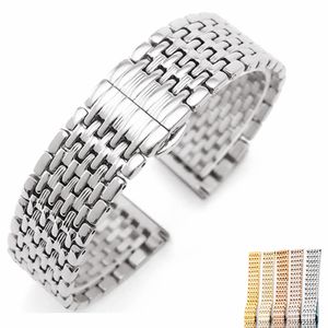 12 14 16 18 20 22mm watch strap band belt ultra thin watchband accessories solid stainless steel Folding buckle clasp