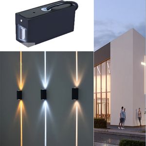 Lâmpada de parede à prova d'água 6W LED Outdoor IP65 Arandela de alumínio AC85-265V Iluminação Alpendre Lâmpadas de jardim Interior Corredor armário Luz do quarto