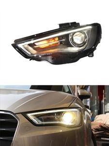 Luzes principais para audi a3 led farol 2013-2016 faróis s3 drl sinal de volta feixe alto anjo olho farol xenon