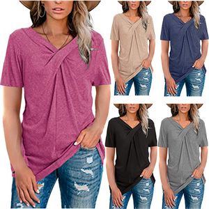 T-Shirt 2021 European and American tops women's V-neck long-sleeved neckline casual