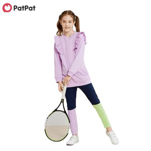 Arrivo Autunno e Primavera 2 pezzi Kid Girl Pantaloni tuta abiti casual Color-block Set patchwork alla moda 210528