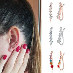 Örhängen för kvinnor Kpop Smycken Zirkon Rose Guld Färg Piercing Örhängen Smycken Kvinnors öronkuddar E534