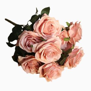 10 rose / fascio fai da te bouquet da sposa 45 cm fiore finto banchetto hotel bar camera da letto vaso fiore artificiale decorazione del partito