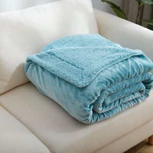 Blankets Polyester Sherpa Blanket For Bed Plain Berber Fleece Throw Winter Sofa Couch Cover Warm Shawl Cape