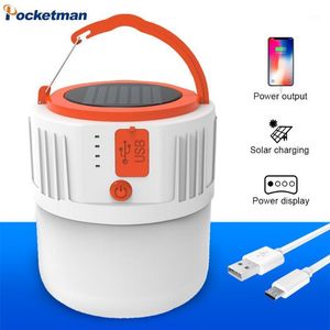 Lanternas portáteis USB 42 Lâmpada de lâmpada Carregamento solar Luz de economia de energia Night Market Mobile Outdoor Camping Power Power Emergency1