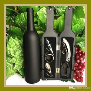 Abridores de forma de garrafa de vinho 5 pcs prático multitools corkscrew novidade presentes para pais dia com caixa acessórios de cozinha