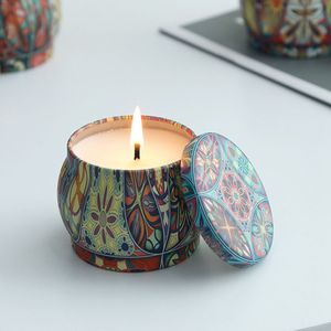 Candele profumate Fragranza profumata artistica Candele in metallo Barattoli di cera di soia Decorazioni per la casa Bomboniere senza fiamma per camera da letto Compleanno Matrimonio Regali di San Valentino 6,5 * 5 cm Spezie per piante