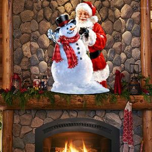 Wholesale metal art decorations for sale - Group buy Christmas Decorations Metal Crafts Construction Snowman Santa Wall And Door Hanger Lawn Art Xmas Noel Cristmas Ornaments Year