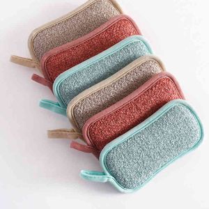 Dwustronna Kuchnia Magia Magiczna Sponge Scrubber Gąbki Danie Ręczniki do mycia Podkładki Dźwiękowe Łazienka Szczotka Wipe Pad Jy0895