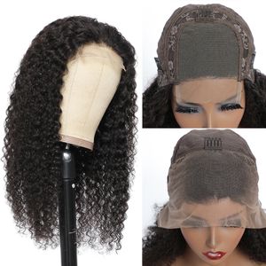 Mänskliga Virgin Hair Lace Closure Front Wig För Black Women Water Body Deep Wave Kinky Curly Rak med Front Våt och Vågig Pre Plucked Glueless 13x4 4x4 Lace Paryk