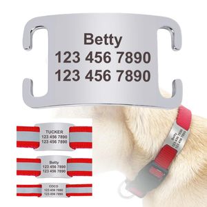 Wholesale custom engraved dog tags resale online - Dog Tag ID Card Personalized Id Tag Slid On Collar Stainless Steel Custom Name Tags Engraved Accessories For Small Medium Large Pet
