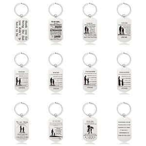 Fashion jewelry accessories Silver fine Personalized Dog tag Stainless steel Keychain Inspirational key ring To my daughter