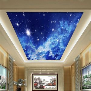 Modern three-dimensional starry sky mural wallpaper ceiling painting 3d ceilings