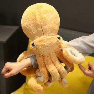 Creativo realistico polpo giocattoli di peluche animali marini bambole di pezza cuscino cuscino posteriore bambini bambini regali di compleanno foto prop Q0727