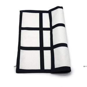 9 Panel Pillow Cover Blank Sublimation Pillow Case Black Grid Polyester Heat Transfer Sofa Pillowcases 40*40cm RRE12757